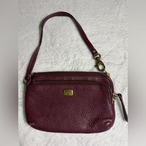 Fossil Burgundy Leather Wristlet
